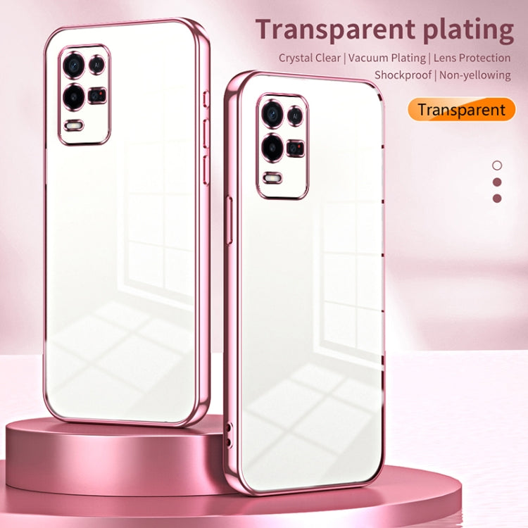 For OPPO K9x Transparent Plating Fine Hole Phone Case(Purple) - OPPO Cases by PMC Jewellery | Online Shopping South Africa | PMC Jewellery | Buy Now Pay Later Mobicred