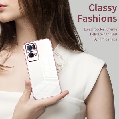 For OPPO Reno7 Pro Transparent Plating Fine Hole Phone Case(Purple) - OPPO Cases by PMC Jewellery | Online Shopping South Africa | PMC Jewellery | Buy Now Pay Later Mobicred