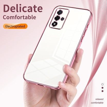 For OPPO A93s 5G Transparent Plating Fine Hole Phone Case(Pink) - OPPO Cases by PMC Jewellery | Online Shopping South Africa | PMC Jewellery | Buy Now Pay Later Mobicred