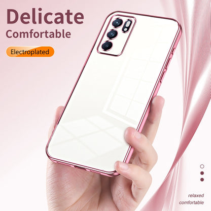 For OPPO Reno6 Indian / Malay Transparent Plating Fine Hole Phone Case(Gold) - OPPO Cases by PMC Jewellery | Online Shopping South Africa | PMC Jewellery | Buy Now Pay Later Mobicred