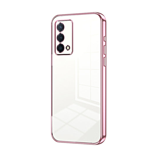 For OPPO K9 Transparent Plating Fine Hole Phone Case(Pink) - OPPO Cases by PMC Jewellery | Online Shopping South Africa | PMC Jewellery | Buy Now Pay Later Mobicred