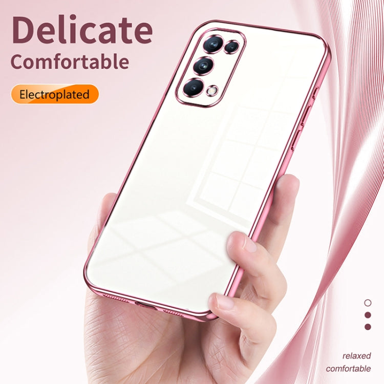 For OPPO Reno5 Pro Transparent Plating Fine Hole Phone Case(Gold) - OPPO Cases by PMC Jewellery | Online Shopping South Africa | PMC Jewellery | Buy Now Pay Later Mobicred