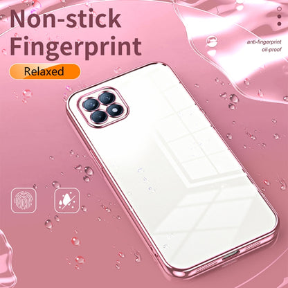 For OPPO Reno4 SE Transparent Plating Fine Hole Phone Case(Pink) - OPPO Cases by PMC Jewellery | Online Shopping South Africa | PMC Jewellery | Buy Now Pay Later Mobicred