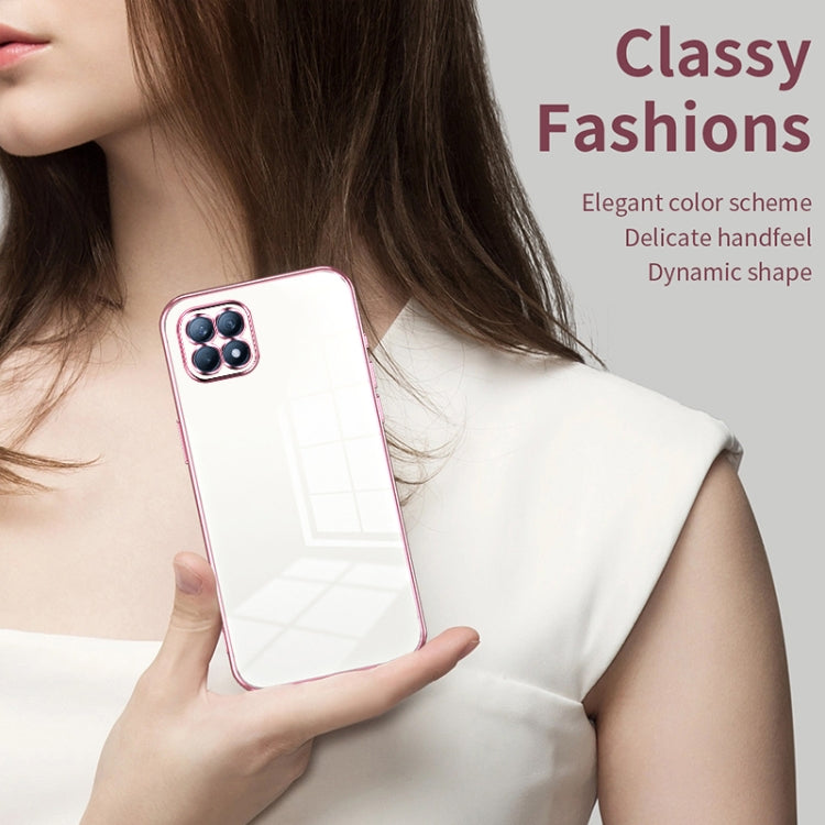 For OPPO Reno4 SE Transparent Plating Fine Hole Phone Case(Green) - OPPO Cases by PMC TechLife | Online Shopping South Africa | PMC TechLife | Buy Now Pay Later Mobicred
