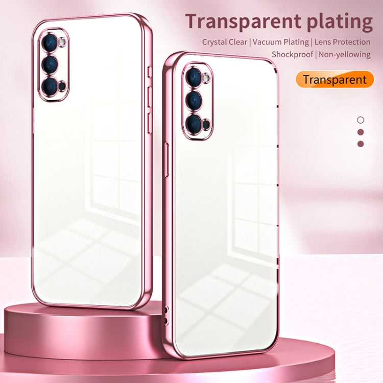 For OPPO Reno4 Transparent Plating Fine Hole Phone Case(Purple) - OPPO Cases by PMC Jewellery | Online Shopping South Africa | PMC Jewellery | Buy Now Pay Later Mobicred