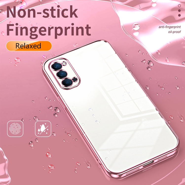 For OPPO Reno4 Transparent Plating Fine Hole Phone Case(Transparent) - OPPO Cases by PMC Jewellery | Online Shopping South Africa | PMC Jewellery | Buy Now Pay Later Mobicred