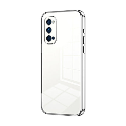 For OPPO Reno4 Pro Transparent Plating Fine Hole Phone Case(Silver) - OPPO Cases by PMC Jewellery | Online Shopping South Africa | PMC Jewellery | Buy Now Pay Later Mobicred