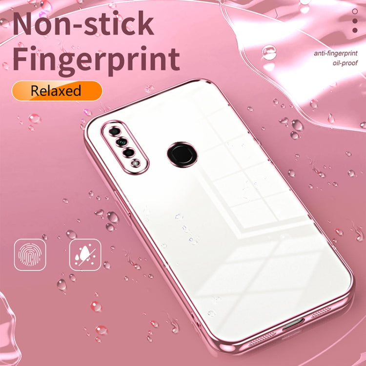 For OPPO A8 / A31 2020 Transparent Plating Fine Hole Phone Case(Purple) - OPPO Cases by PMC Jewellery | Online Shopping South Africa | PMC Jewellery | Buy Now Pay Later Mobicred