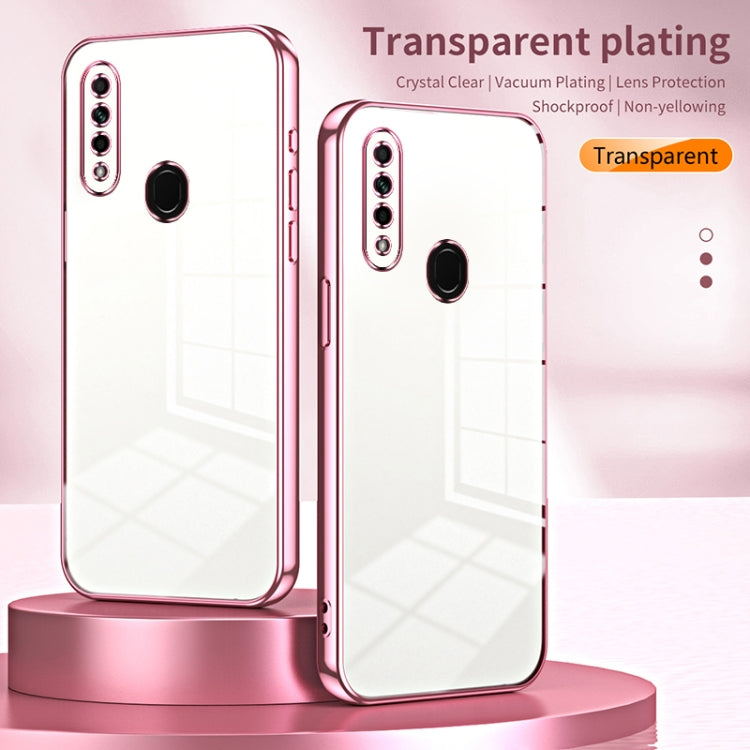 For OPPO A8 / A31 2020 Transparent Plating Fine Hole Phone Case(Silver) - OPPO Cases by PMC Jewellery | Online Shopping South Africa | PMC Jewellery | Buy Now Pay Later Mobicred