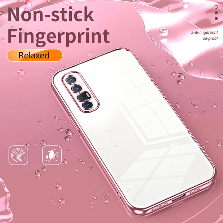 For OPPO Reno3 Pro Transparent Plating Fine Hole Phone Case(Black) - OPPO Cases by PMC TechLife | Online Shopping South Africa | PMC TechLife | Buy Now Pay Later Mobicred
