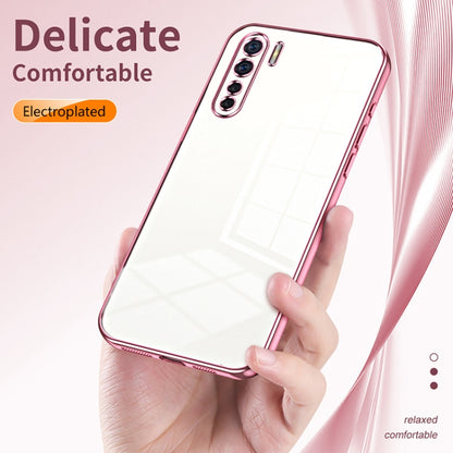 For OPPO A91 Transparent Plating Fine Hole Phone Case(Purple) - OPPO Cases by PMC Jewellery | Online Shopping South Africa | PMC Jewellery | Buy Now Pay Later Mobicred