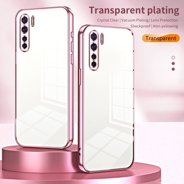 For OPPO A91 Transparent Plating Fine Hole Phone Case(Green) - OPPO Cases by PMC Jewellery | Online Shopping South Africa | PMC Jewellery | Buy Now Pay Later Mobicred