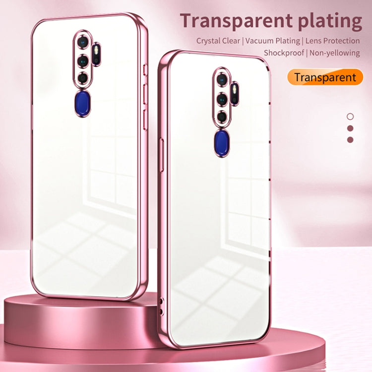 For OPPO A11x / A9 2020 Transparent Plating Fine Hole Phone Case(Pink) - OPPO Cases by PMC Jewellery | Online Shopping South Africa | PMC Jewellery | Buy Now Pay Later Mobicred