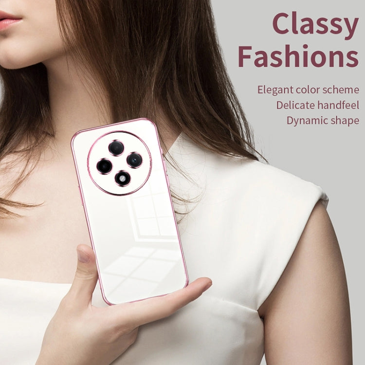 For OPPO A3 Pro Transparent Plating Fine Hole Phone Case(Purple) - OPPO Cases by PMC TechLife | Online Shopping South Africa | PMC TechLife | Buy Now Pay Later Mobicred