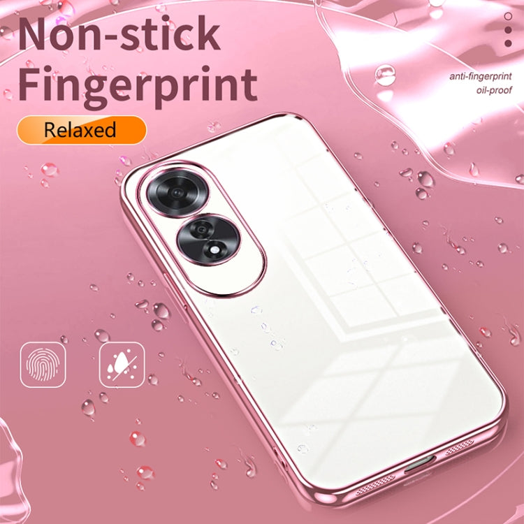 For OPPO A60 Transparent Plating Fine Hole Phone Case(Purple) - OPPO Cases by PMC Jewellery | Online Shopping South Africa | PMC Jewellery | Buy Now Pay Later Mobicred