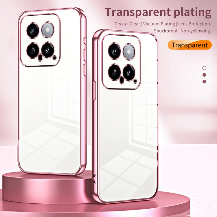 For Xiaomi 14 Transparent Plating Fine Hole Phone Case(Purple) - 14 Cases by PMC TechLife | Online Shopping South Africa | PMC TechLife | Buy Now Pay Later Mobicred