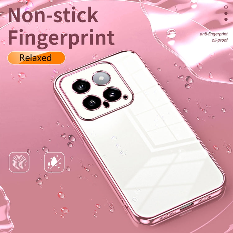 For Xiaomi 14 Transparent Plating Fine Hole Phone Case(Silver) - 14 Cases by PMC Jewellery | Online Shopping South Africa | PMC Jewellery