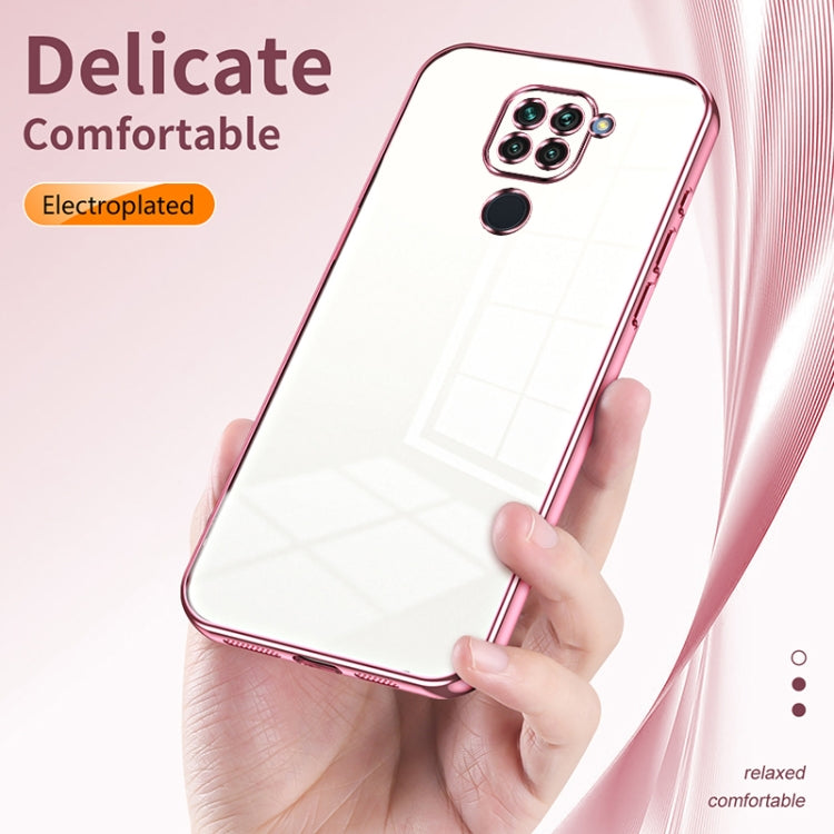 For Xiaomi Redmi Note 9 / 10X 4G Transparent Plating Fine Hole Phone Case(Pink) - Xiaomi Cases by PMC Jewellery | Online Shopping South Africa | PMC Jewellery | Buy Now Pay Later Mobicred