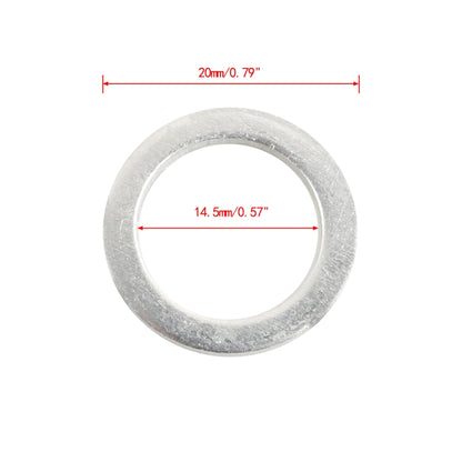 50pcs / Pack For Hyundai / Kia Car Oil Drain Screw Washer 21513-23001(Silver) - Nuts & Bolts by PMC Jewellery | Online Shopping South Africa | PMC Jewellery