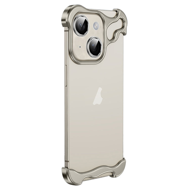 For iPhone 13 Frameless Metal Corner Pad Phone Case with Lens Film(Grey) - iPhone 13 Cases by PMC Jewellery | Online Shopping South Africa | PMC Jewellery | Buy Now Pay Later Mobicred