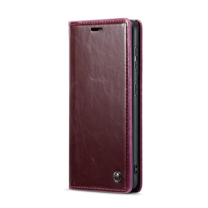 For Samsung Galaxy S24+ 5G CaseMe 003 Crazy Horse Texture Flip Leather Phone Case(Mulberry Red) - Galaxy S24+ 5G Cases by CaseMe | Online Shopping South Africa | PMC Jewellery | Buy Now Pay Later Mobicred