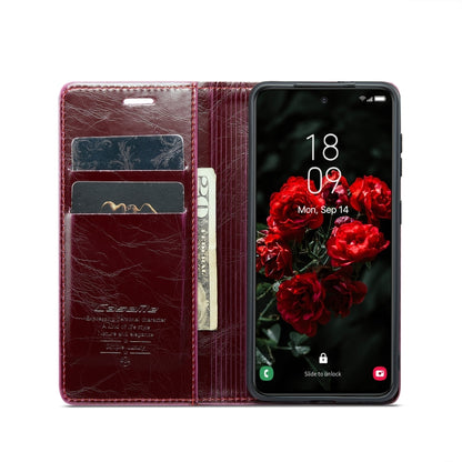 For Samsung Galaxy S24 5G CaseMe 003 Crazy Horse Texture Flip Leather Phone Case(Mulberry Red) - Galaxy S24 5G Cases by CaseMe | Online Shopping South Africa | PMC Jewellery | Buy Now Pay Later Mobicred