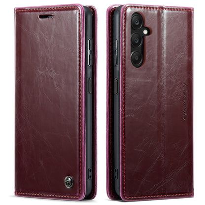 For Samsung Galaxy A25 CaseMe 003 Crazy Horse Texture Flip Leather Phone Case(Mulberry Red) - Galaxy Phone Cases by CaseMe | Online Shopping South Africa | PMC Jewellery | Buy Now Pay Later Mobicred