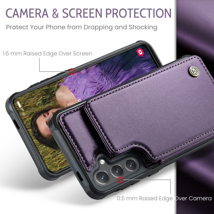 For Samsung Galaxy S24 5G CaseMe C22 PC+TPU Business Style RFID Anti-theft Leather Phone Case(Purple) - Galaxy S24 5G Cases by CaseMe | Online Shopping South Africa | PMC Jewellery | Buy Now Pay Later Mobicred