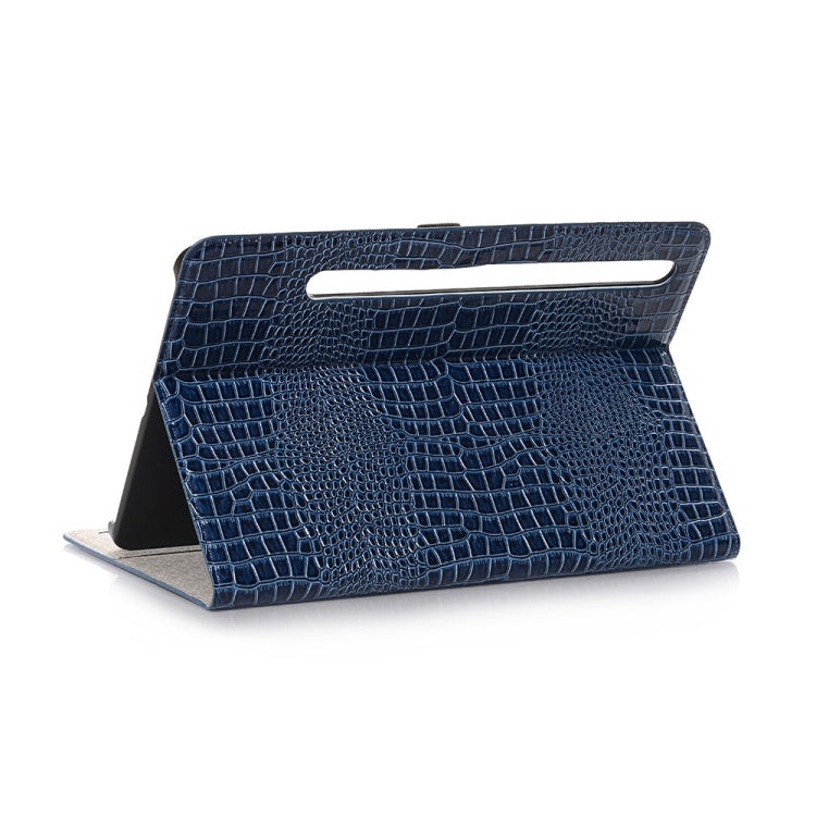 For Samsung Galaxy Tab S9 FE Crocodile Texture Leather Tablet Case(Blue) - Galaxy Tab S9 FE by PMC Jewellery | Online Shopping South Africa | PMC Jewellery | Buy Now Pay Later Mobicred