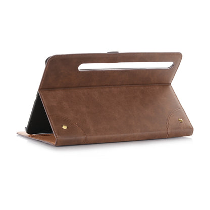 For Samsung Galaxy Tab S9 FE Retro Book Leather Tablet Case(Dark Brown) - Galaxy Tab S9 FE by PMC Jewellery | Online Shopping South Africa | PMC Jewellery | Buy Now Pay Later Mobicred