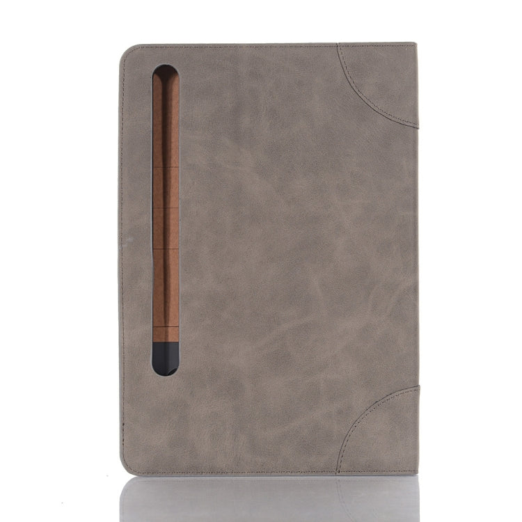 For Samsung Galaxy Tab S9 Retro Book Leather Tablet Case(Grey) - Galaxy Tab S9 Cases by PMC Jewellery | Online Shopping South Africa | PMC Jewellery | Buy Now Pay Later Mobicred