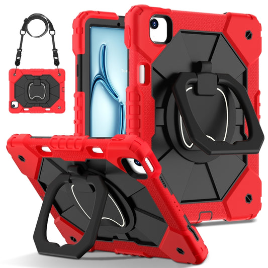 For iPad Air 11 2025 / 2024 Contrast Color Robot Silicone Hybrid PC Tablet Case(Red Black) - iPad Air 11 2025 / 2024 Cases by PMC Jewellery | Online Shopping South Africa | PMC Jewellery | Buy Now Pay Later Mobicred