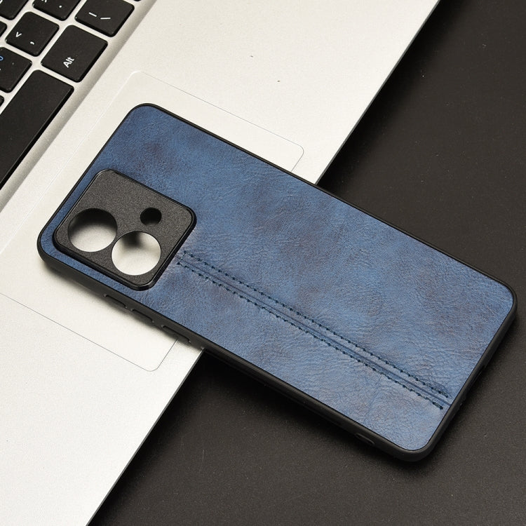 For Motorola Edge 40 Neo 5G Cow Pattern Sewing Back Cover Phone Case(Blue) - Motorola Cases by PMC Jewellery | Online Shopping South Africa | PMC Jewellery