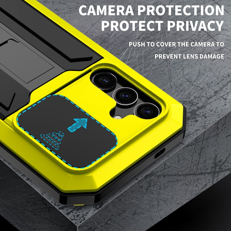 For Samsung Galaxy S24+ 5G R-JUST Sliding Camera Life Waterproof Holder Phone Case(Yellow) - Galaxy S24+ 5G Cases by R-JUST | Online Shopping South Africa | PMC Jewellery