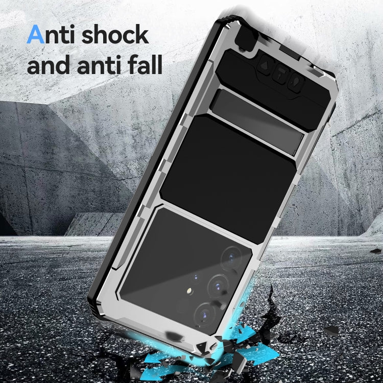 For Samsung Galaxy S24 Ultra 5G R-JUST Life Waterproof Dustproof Shockproof Holder Phone Case(Silver) - Galaxy S24 Ultra 5G Cases by R-JUST | Online Shopping South Africa | PMC Jewellery | Buy Now Pay Later Mobicred