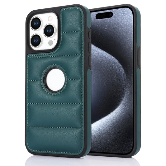 For iPhone 15 Pro Piano Key Hollow Cutout PU Phone Case(Green) - iPhone 15 Pro Cases by PMC Jewellery | Online Shopping South Africa | PMC Jewellery | Buy Now Pay Later Mobicred