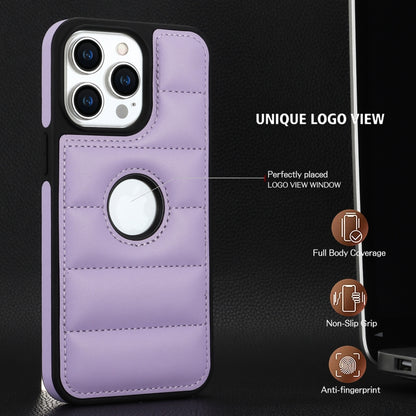 For iPhone 15 Plus Piano Key Hollow Cutout PU Phone Case(Light Purple) - iPhone 15 Plus Cases by PMC Jewellery | Online Shopping South Africa | PMC Jewellery | Buy Now Pay Later Mobicred