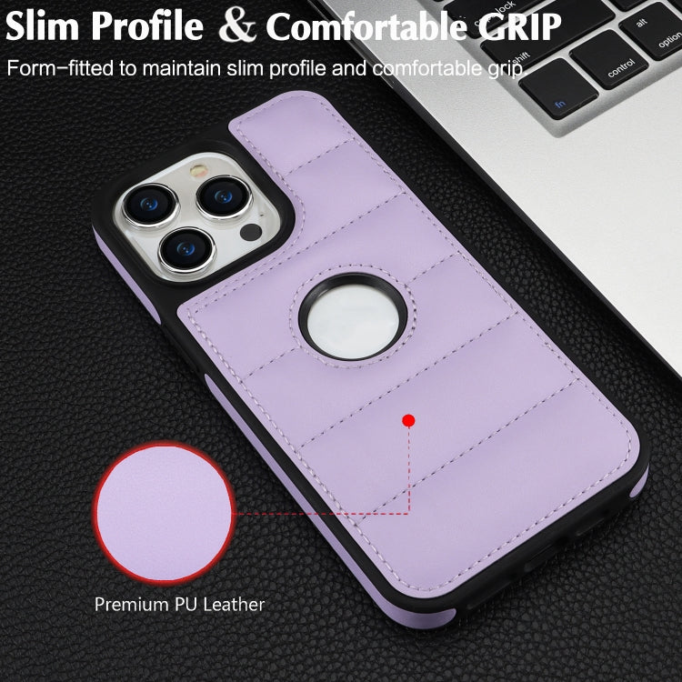 For iPhone 15 Plus Piano Key Hollow Cutout PU Phone Case(Light Purple) - iPhone 15 Plus Cases by PMC Jewellery | Online Shopping South Africa | PMC Jewellery | Buy Now Pay Later Mobicred