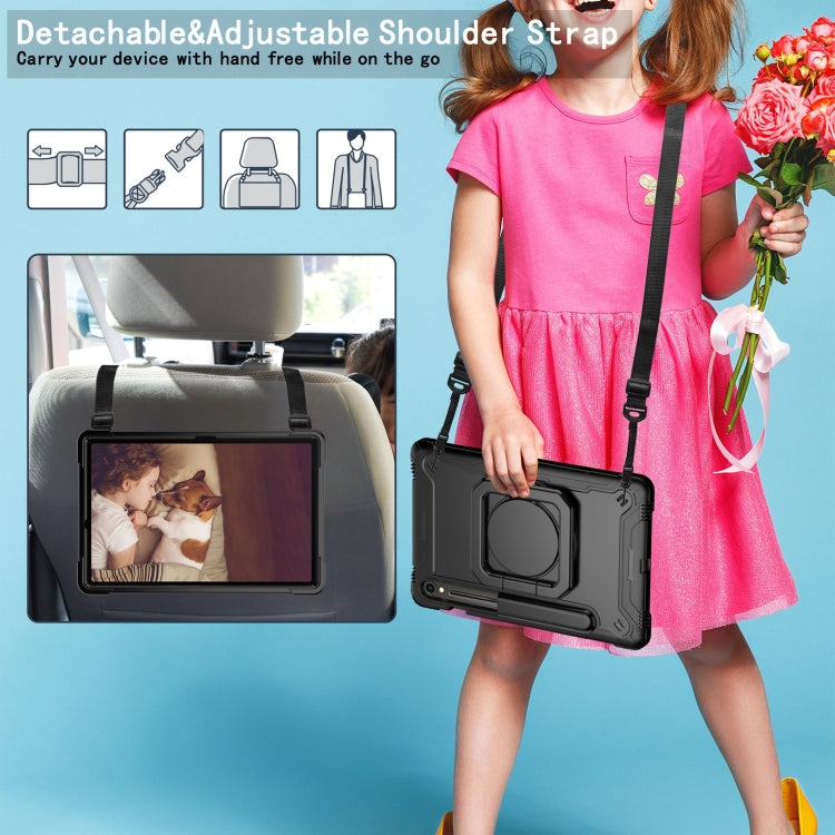 For Samsung Galaxy Tab S9 FE / S9 Handle Robot Silicone Hybrid PC Tablet Case(Black) - Galaxy Tab S9 Cases by PMC TechLife | Online Shopping South Africa | PMC TechLife