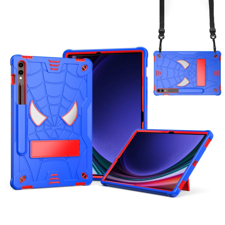 For Samsung Galaxy Tab S9 FE+ / S9+ Fold-Holder Spider Silicone Hybrid PC Tablet Case(Blue Red) - Galaxy Tab S9+ Cases by PMC Jewellery | Online Shopping South Africa | PMC Jewellery | Buy Now Pay Later Mobicred