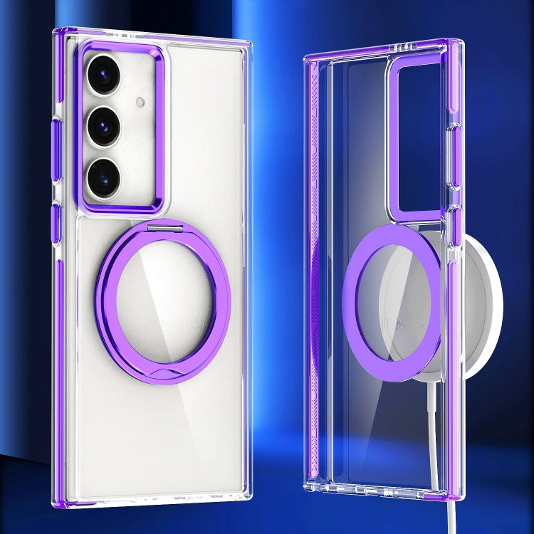 For Samsung Galaxy S24 5G Magnetic 360 Degree Rotating Holder Phone Case(Purple) - Galaxy S24 5G Cases by PMC Jewellery | Online Shopping South Africa | PMC Jewellery | Buy Now Pay Later Mobicred