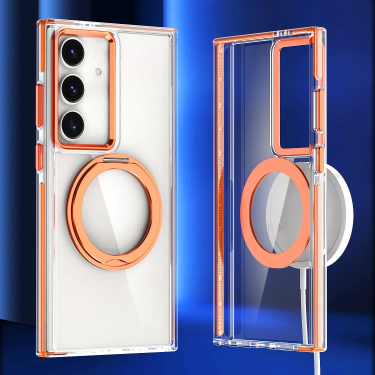 For Samsung Galaxy S24+ 5G Magnetic 360 Degree Rotating Holder Phone Case(Orange) - Galaxy S24+ 5G Cases by PMC Jewellery | Online Shopping South Africa | PMC Jewellery | Buy Now Pay Later Mobicred