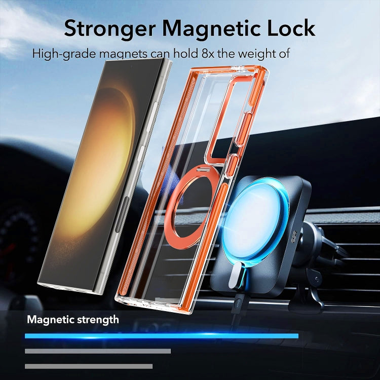 For Samsung Galaxy S24 5G Magnetic 360 Degree Rotating Holder Phone Case(Orange) - Galaxy S24 5G Cases by PMC Jewellery | Online Shopping South Africa | PMC Jewellery | Buy Now Pay Later Mobicred