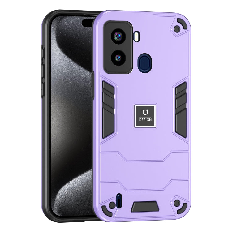 For Tecno Pop 6 2 in 1 Shockproof Phone Case(Purple) - Tecno Cases by PMC Jewellery | Online Shopping South Africa | PMC Jewellery | Buy Now Pay Later Mobicred