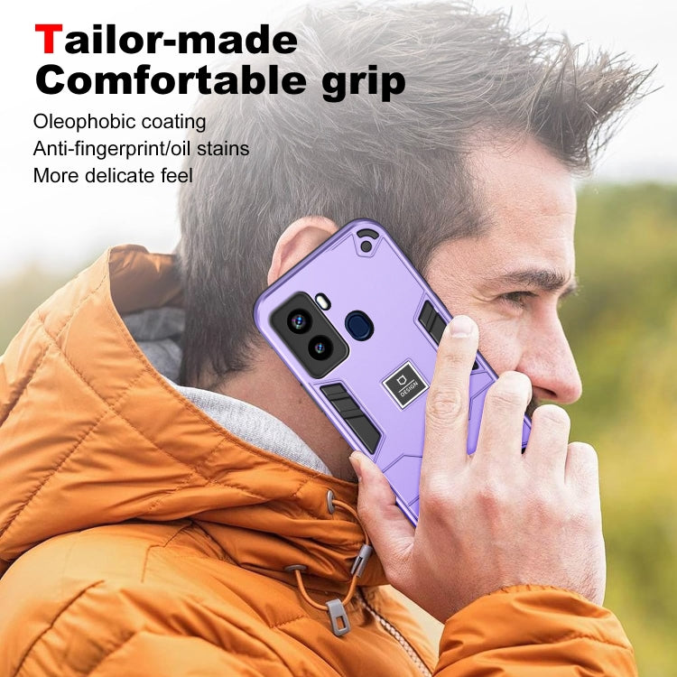 For Tecno Pop 6 2 in 1 Shockproof Phone Case(Purple) - Tecno Cases by PMC Jewellery | Online Shopping South Africa | PMC Jewellery | Buy Now Pay Later Mobicred