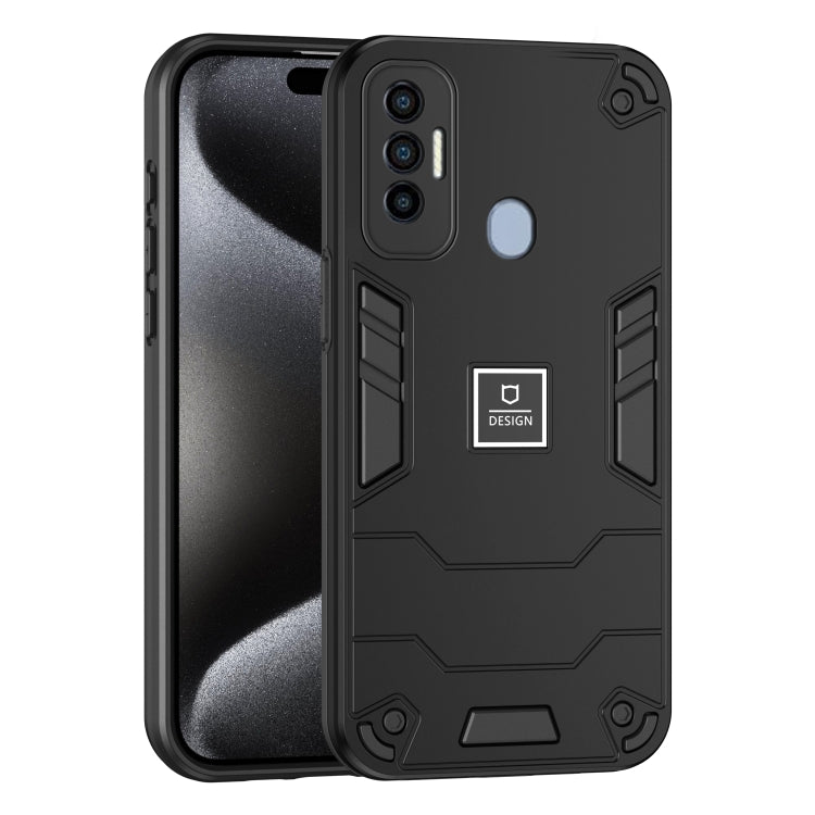 For Tecno Spark 7 Pro 2 in 1 Shockproof Phone Case(Black) - Tecno Cases by PMC Jewellery | Online Shopping South Africa | PMC Jewellery | Buy Now Pay Later Mobicred