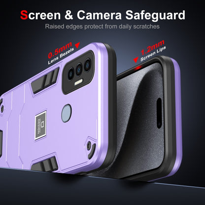 For Tecno Spark 7 Pro 2 in 1 Shockproof Phone Case(Purple) - Tecno Cases by PMC Jewellery | Online Shopping South Africa | PMC Jewellery | Buy Now Pay Later Mobicred