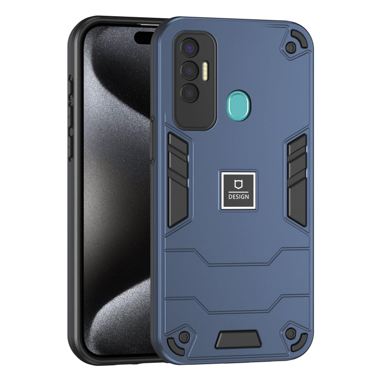 For Tecno Spark 7P 2 in 1 Shockproof Phone Case(Blue) - Tecno Cases by PMC Jewellery | Online Shopping South Africa | PMC Jewellery | Buy Now Pay Later Mobicred