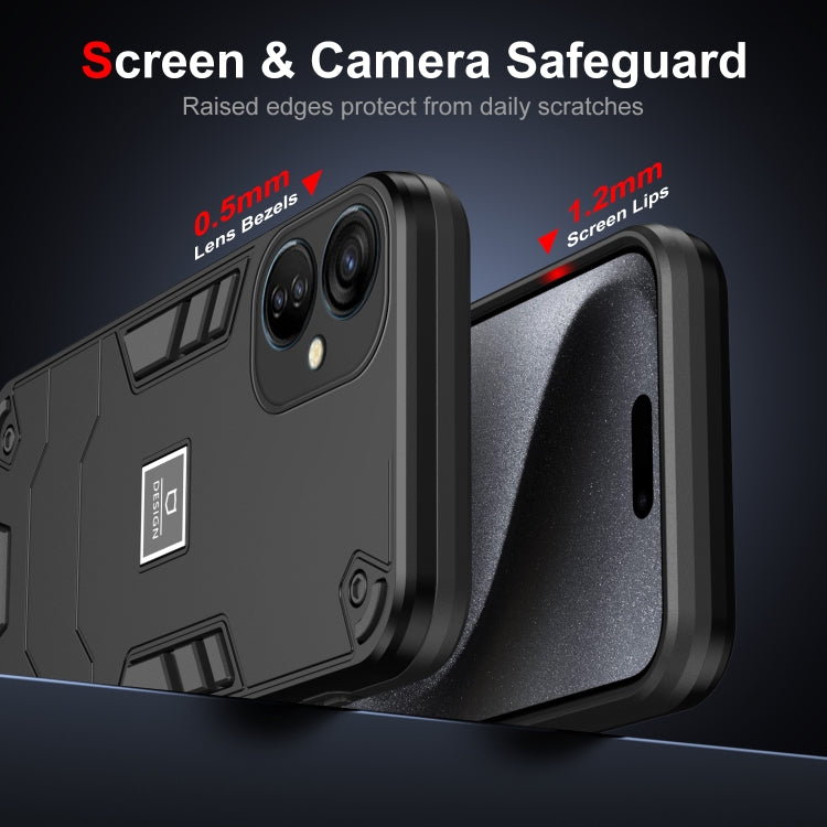 For Tecno Spark 9T 2 in 1 Shockproof Phone Case(Black) - Tecno Cases by PMC TechLife | Online Shopping South Africa | PMC TechLife | Buy Now Pay Later Mobicred
