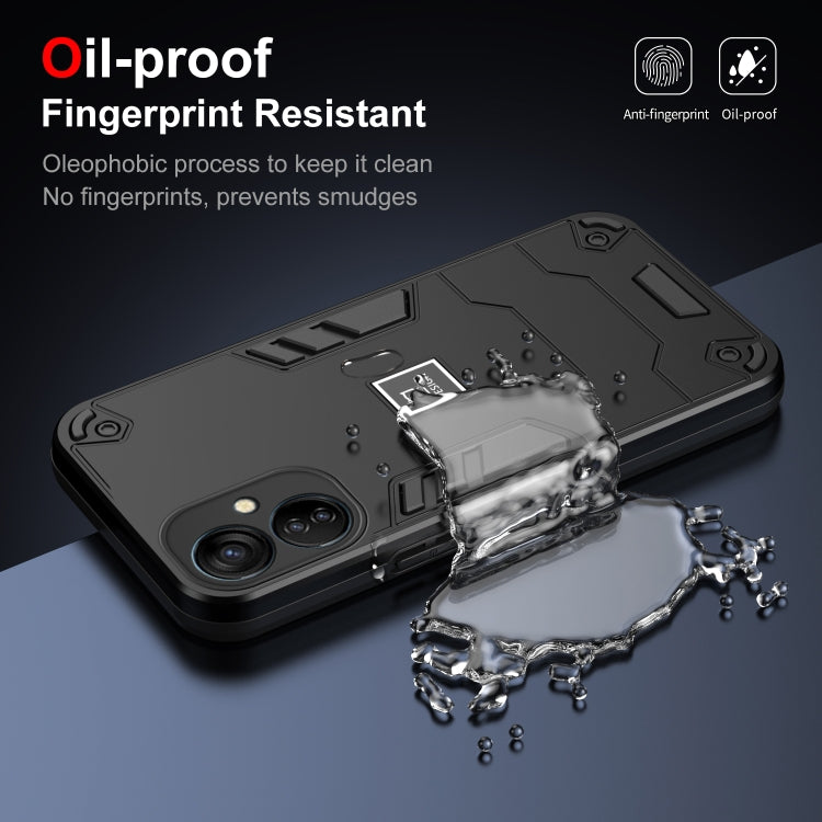 For Tecno Spark 9T 2 in 1 Shockproof Phone Case(Black) - Tecno Cases by PMC TechLife | Online Shopping South Africa | PMC TechLife | Buy Now Pay Later Mobicred